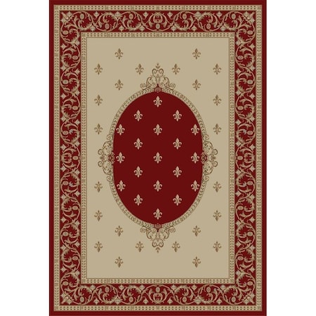 Concord Global 9 ft. 3 in. x 12 ft. 6 in. Jewel F. Lys Medallion - Red 63108
